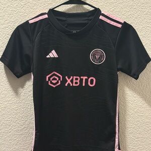 Adidas Kids Black and Pink Sports Jersey